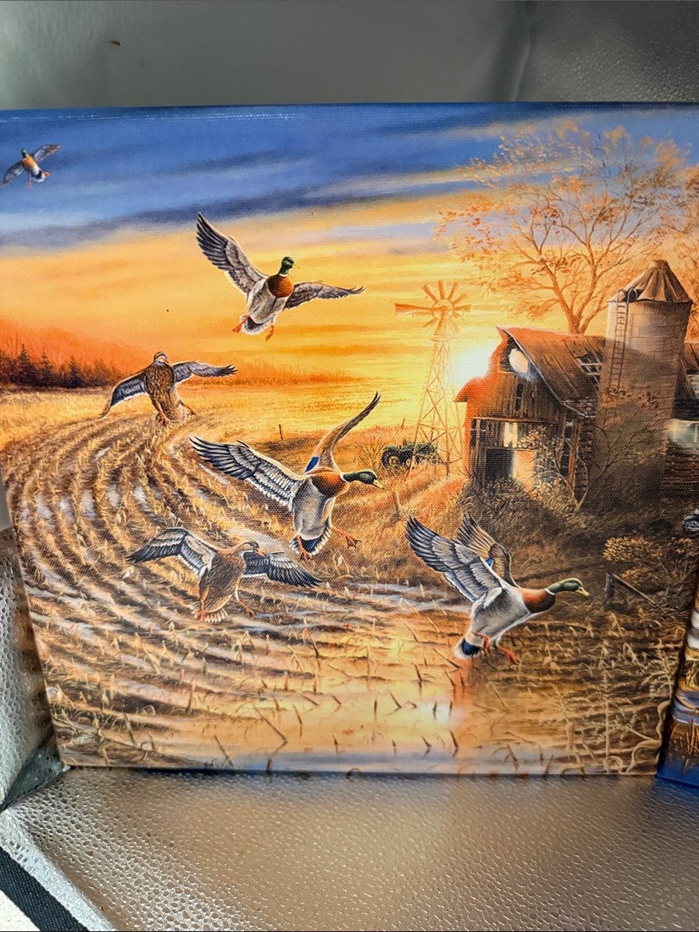 Country Farm 12 x 12 inch art titled “Evening Refuge”